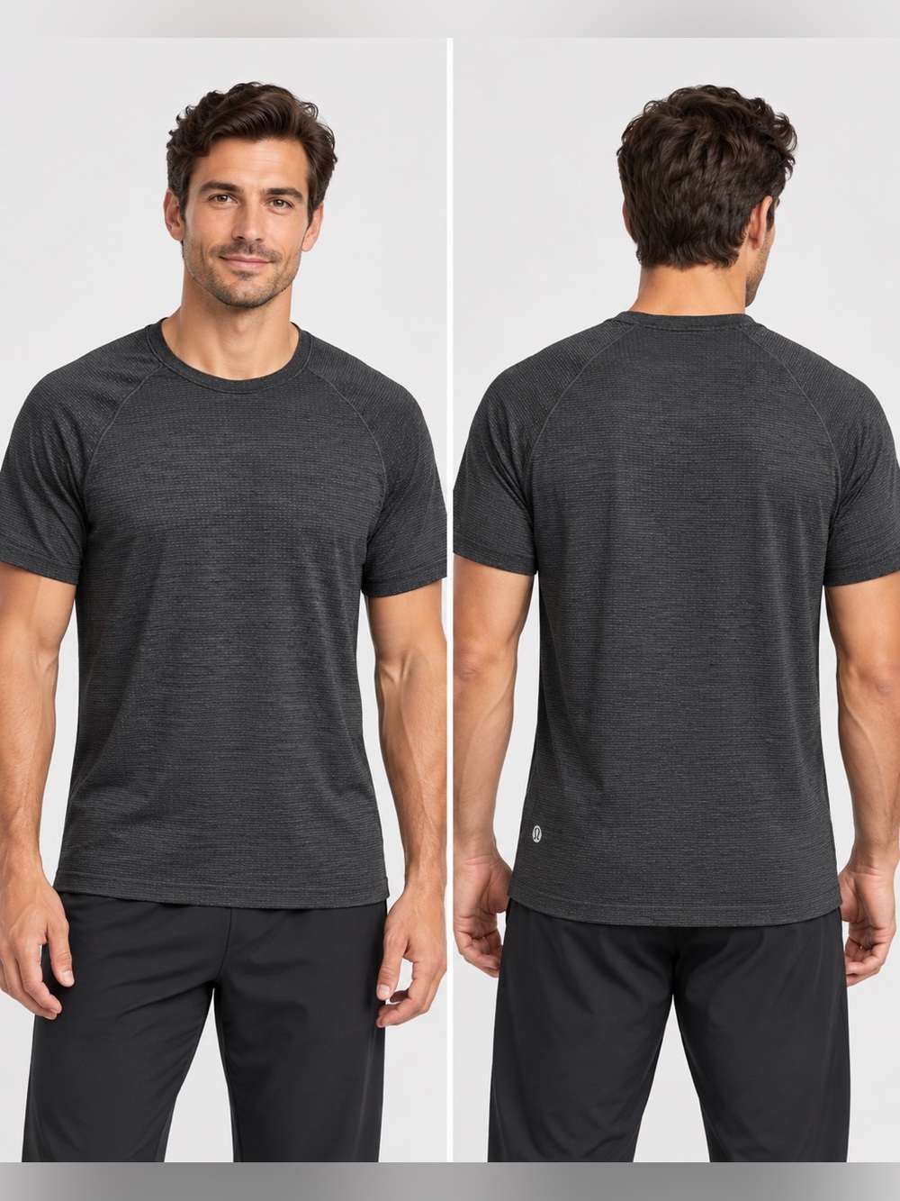 Lululemon Men’s Short Sleeve Performance Shirt Black/Charcoal Size Small